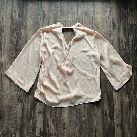 Zara Light Pink Satin Blouse Sz M - Picture 2 of 3